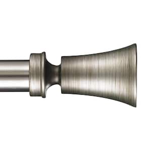 Tama 96 in. Single Curtain Rod in Antique Silver with Finial