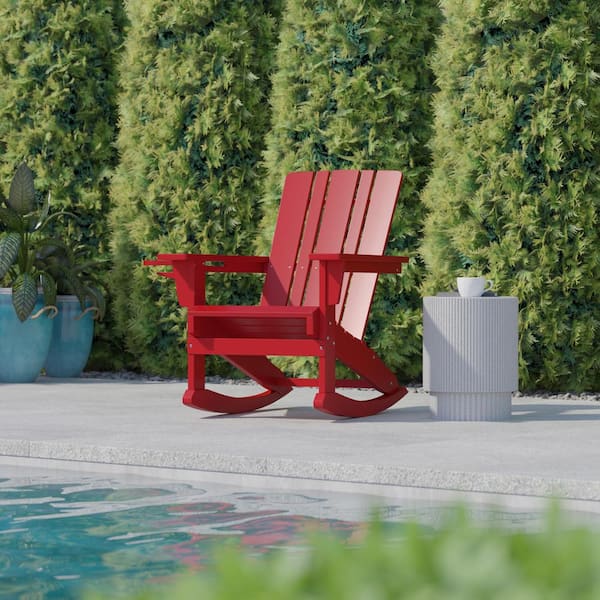 Red polywood on sale rocking chair