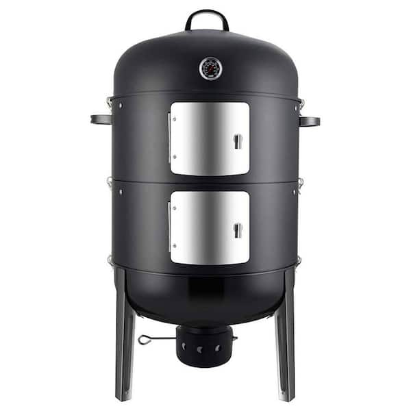 Photo 1 of 20 in. Vertical Heavy-Duty Steel Charcoal Outdoor Smoker Grill, Black
OPEN BOX ITEM 