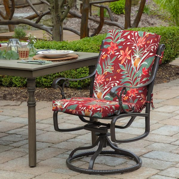 Red dining chair discount cushions