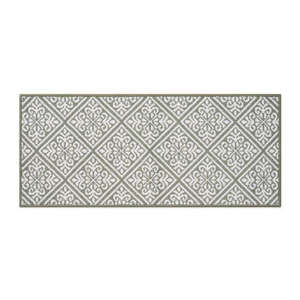 Austell 2- Tone Ivory/Sage 2 ft. x 5 ft. Geometric Polypropylene Runner Rug