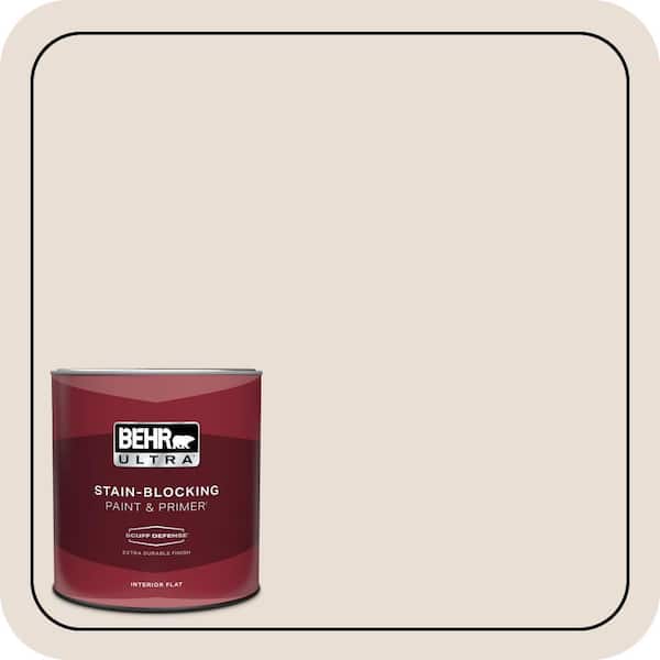 BEHR ULTRA 1 qt. #N190-1 Smokey Cream Extra Durable Flat Interior Paint & Primer