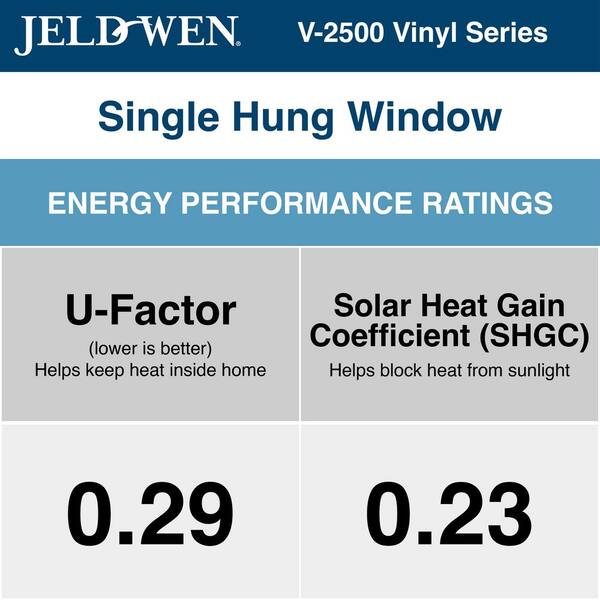 41.5 in. x 47.5 in. V-2500 Series White Vinyl Single Hung Window with Fiberglass Mesh Screen