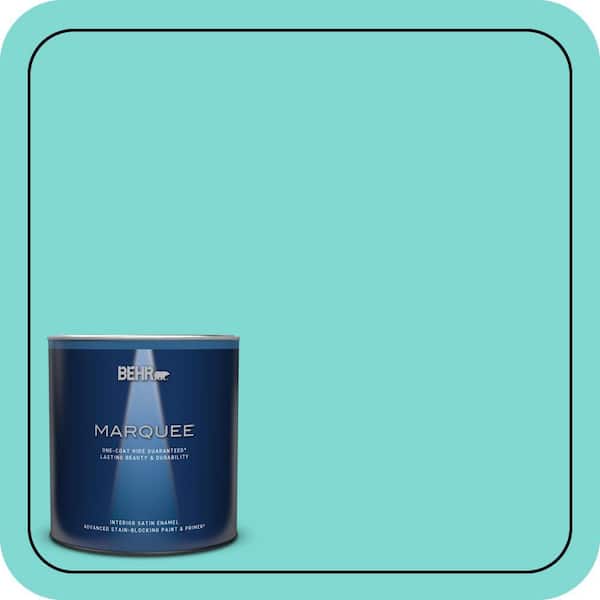 BEHR MARQUEE 1 qt. #MQ4-22 Key Largo One-Coat Hide Satin Enamel Interior Paint & Primer