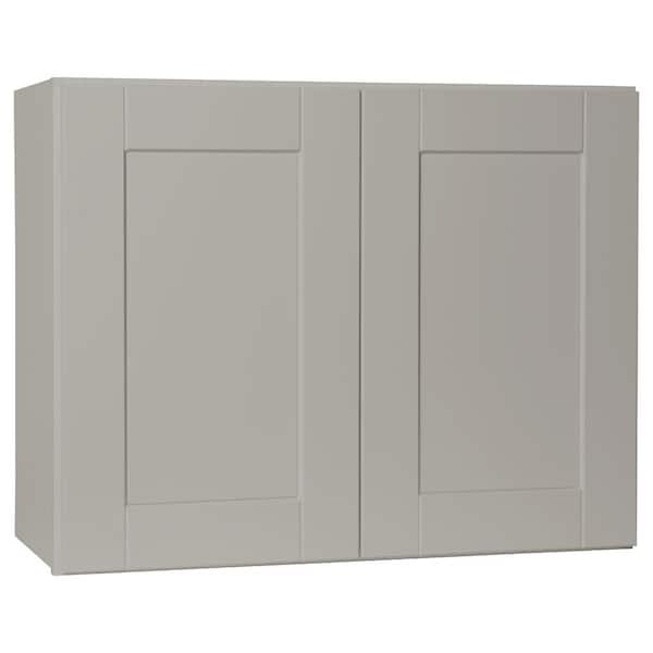 Hampton Bay Shaker 30 in. W x 12 in. D x 24 in. H Assembled Wall Bridge Kitchen Cabinet in Dove Gray with Shelf