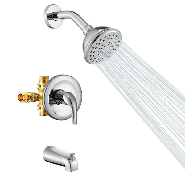 Aosspy Single Handle 1-Spray Shower Faucet 1.8 GPM with Drip Free in Chrome
