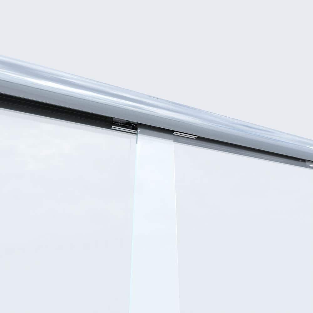60'' Chrome Framed Sliding Shower Door with Clear Glass