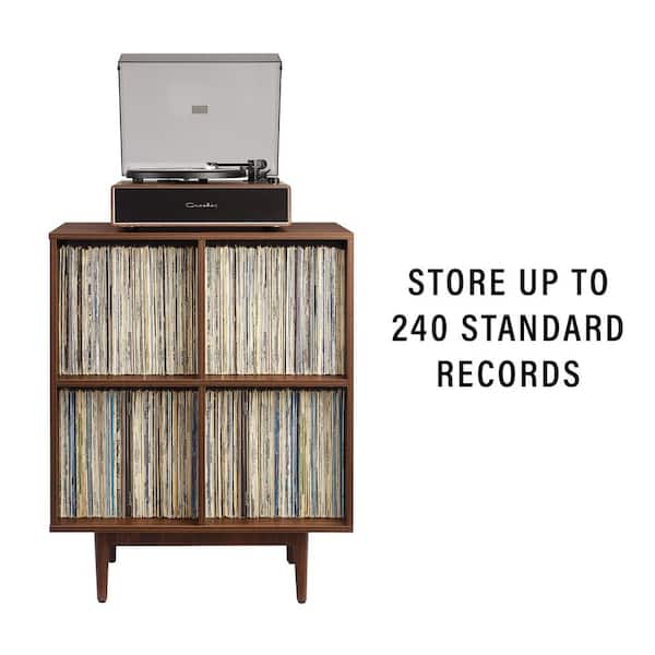 CROSLEY FURNITURE Liam Walnut 4 Cube Record Storage Media Stand