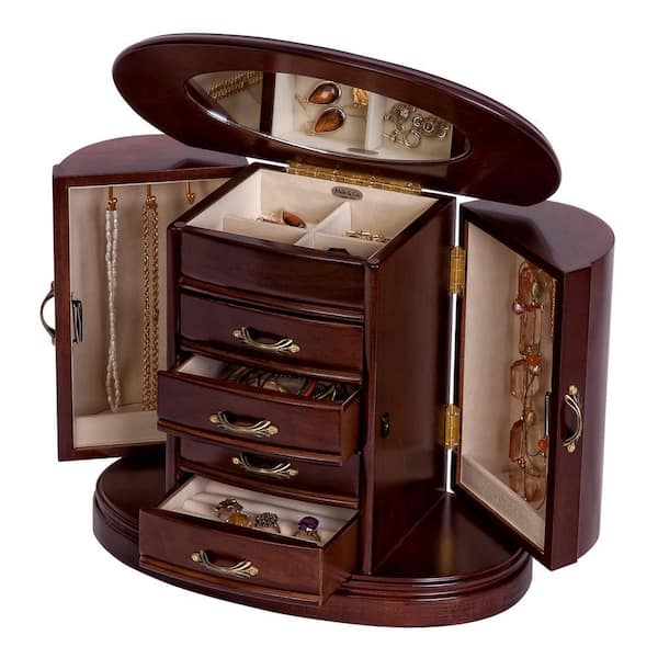 Mele & Co Heloise Walnut Finish Wooden Jewelry Box 00337S13 - The