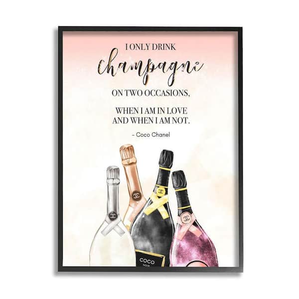 The Stupell Home Decor Collection Champagne and Love Quote Fashion Designer  Glam Text by Ziwei Li Framed Typography Art Print 30 in. x 24 in.  am-110_fr_24x30 - The Home Depot