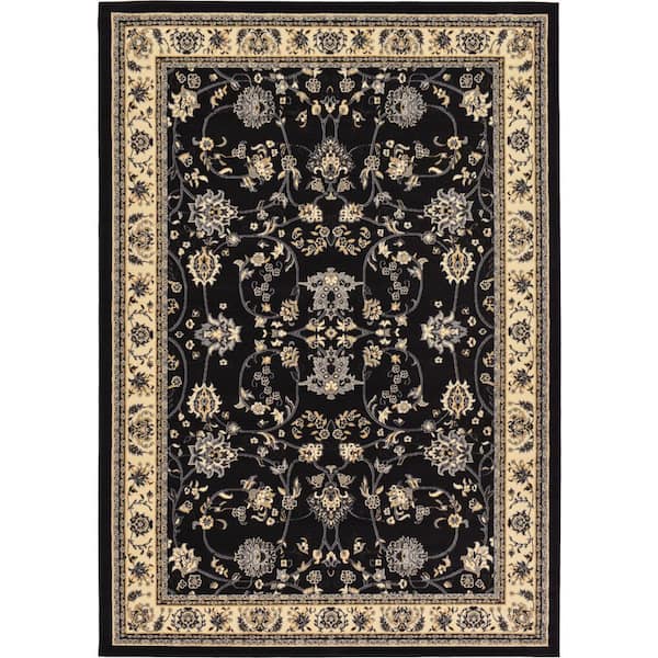 Unique Loom Sialk Hill Washington Black 7' 0 x 10' 0 Area Rug