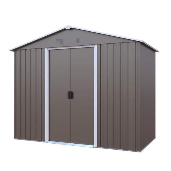 8 ft. W x 4 ft. D Outdoor Metal Storage Shed with Metal foundation (32 sq. ft.)