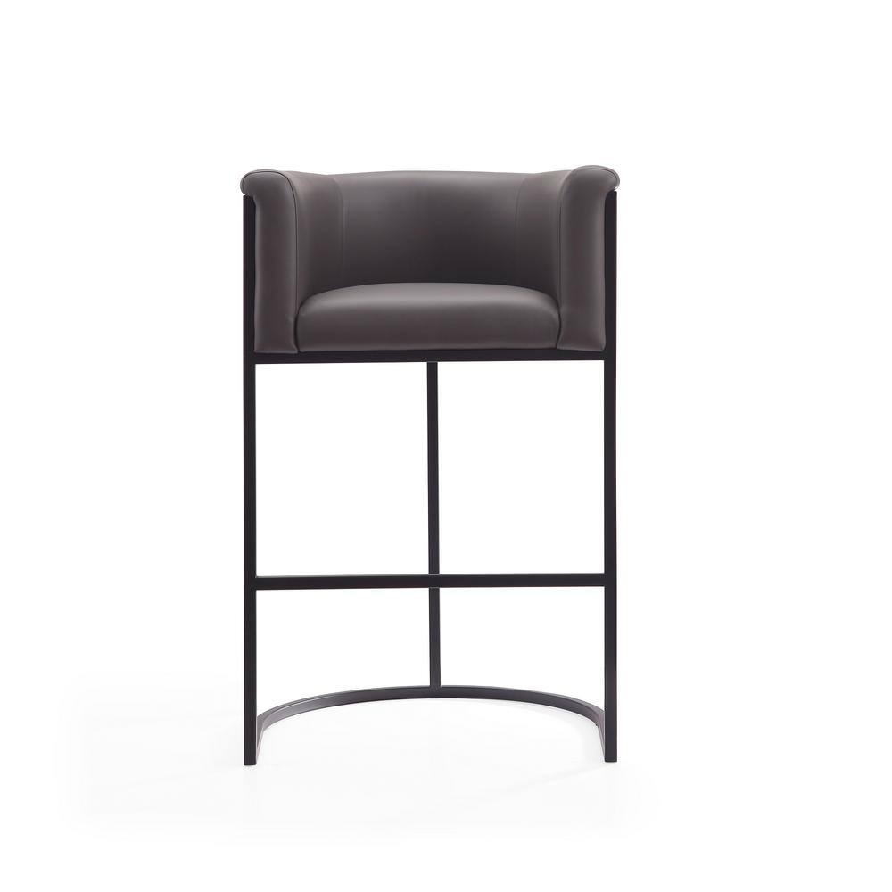 Cosmopolitan Pebble and Black Metal Midcentury Barstool, Set of 2