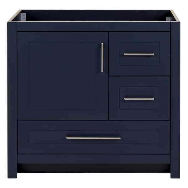 Home Decorators Collection Craye 36 in. W x 22 in. D x 34 in. H Bath Vanity Cabinet without Top in Deep Blue