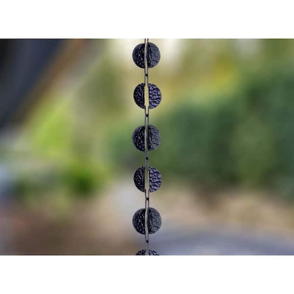 U-nitt 8.5 ft. Black Medallion Link Rain Chain