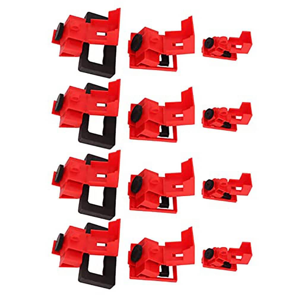 Vrbgify 12-Pieces Red Nylon Circuit Breaker Lockout Tagout Kit Single ...