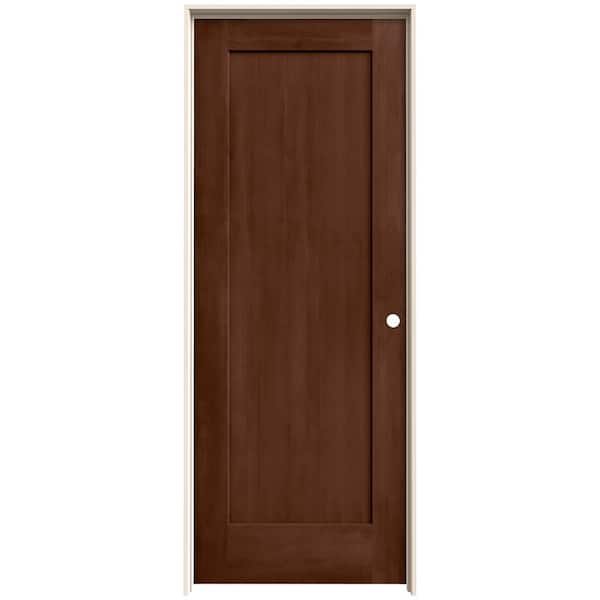 JELD-WEN 24 in. x 80 in. Madison Milk Chocolate Stain Left-Hand Molded Composite Single Prehung Interior Door