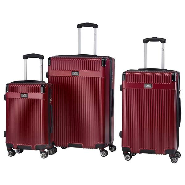 MANCINI Oxford Collection Burgundy ABS+PC Expandable Luggage Set