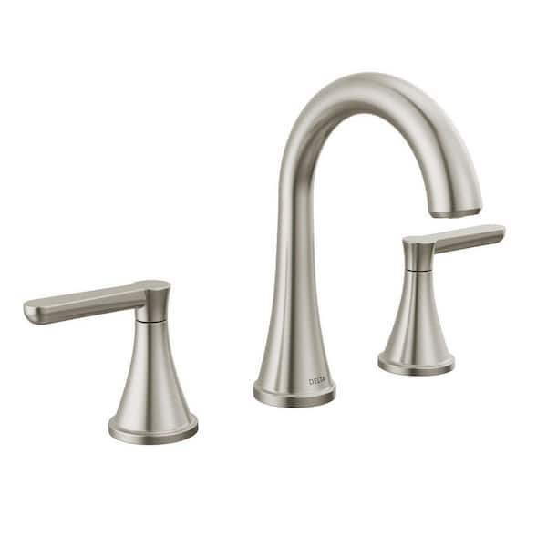 Delta Greydon 8 in. Widespread Double Handle Bathroom Faucet in Spotshield Brushed Nickel