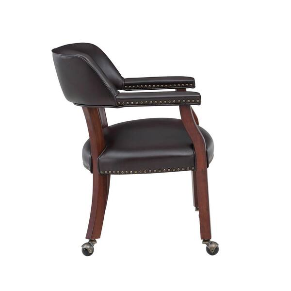 Cavett Burnished Brown Caster Game, Cavett Leather Chair