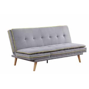 Amelia 72 in. Armless Linen Rectangle Sofa in Gray