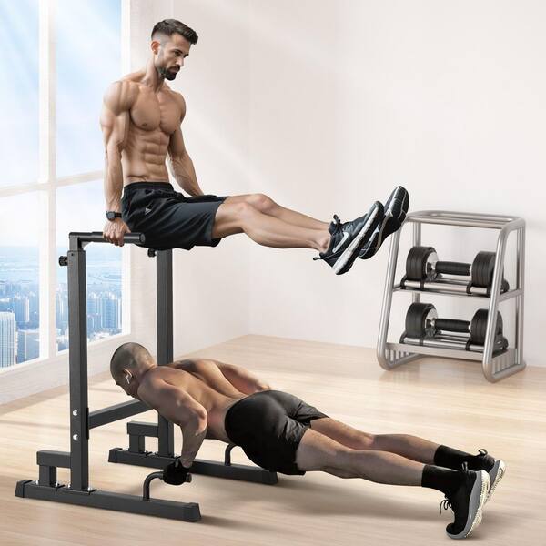 Dip Bar, 800 Lbs Capacity, Heave Duty Dip Stand Station With Adjustable Height Fitness Workout Dip Bar Station Stabilizer Parallette Push Up Stand