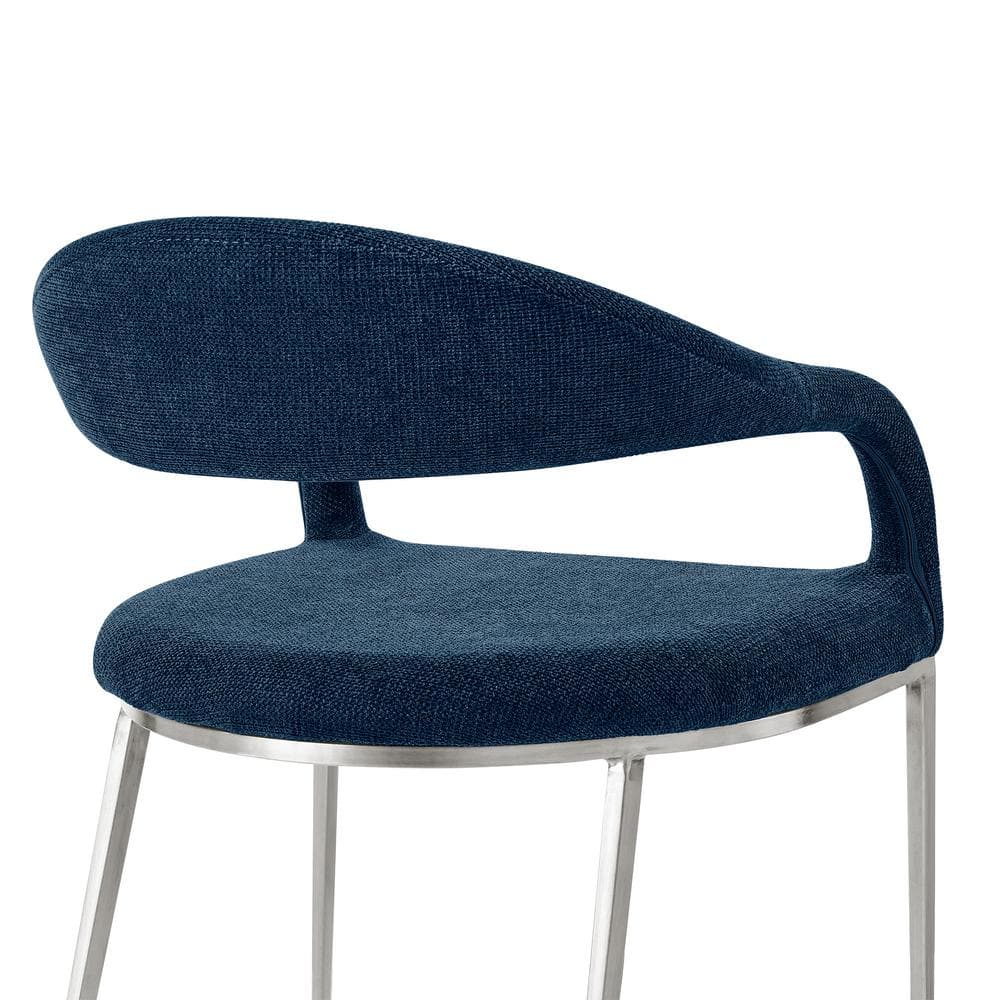 Morgan Light Blue Faux Leather Upholstered Side Chair with Metal Legs