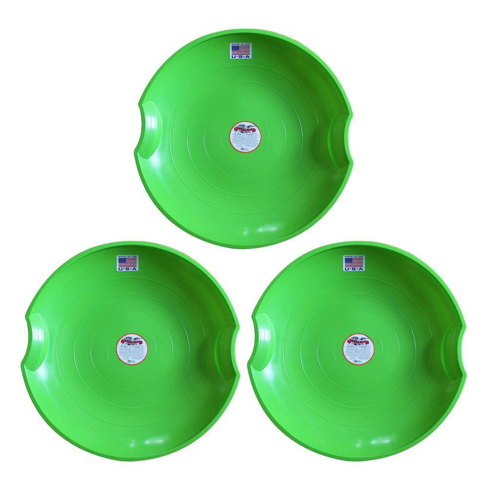 26 in. Dia Flexible Flyer Flying Saucer Sled, Green (3-Pack)