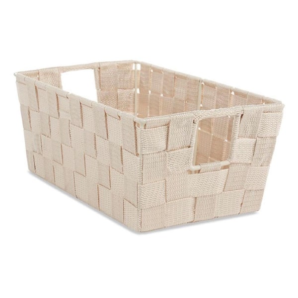 Whitmor 4.53 in. H x 11.42 in. W x 6.5 in. D Beige Fabric Cube Storage Bin