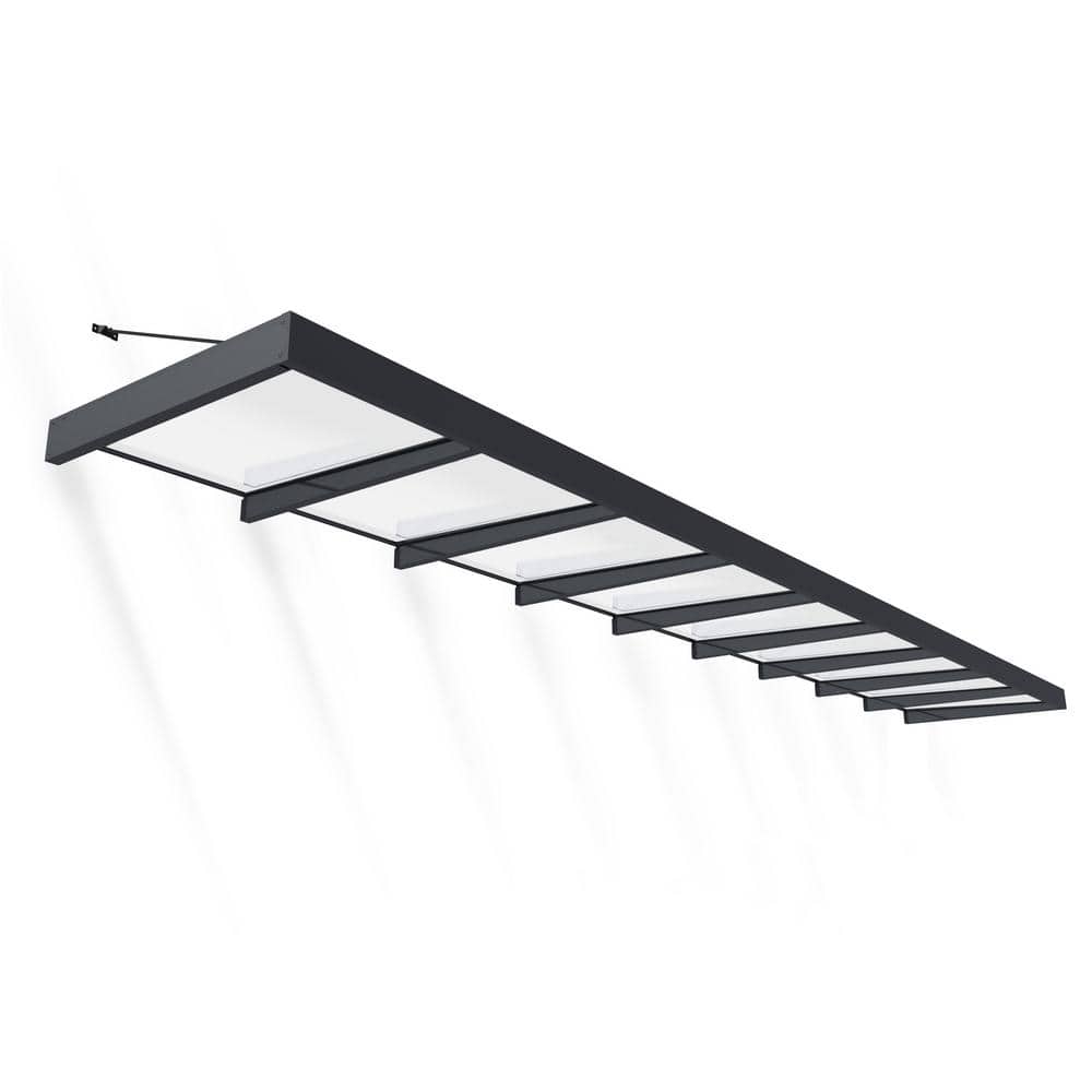 Sophia XL 28 ft Gray Aluminum and Acrylic Door Awning