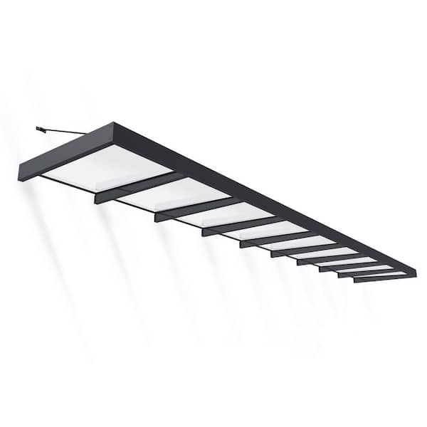 Sophia 5 ft x 28 ft. Gray/White Opal Door and Window Awning