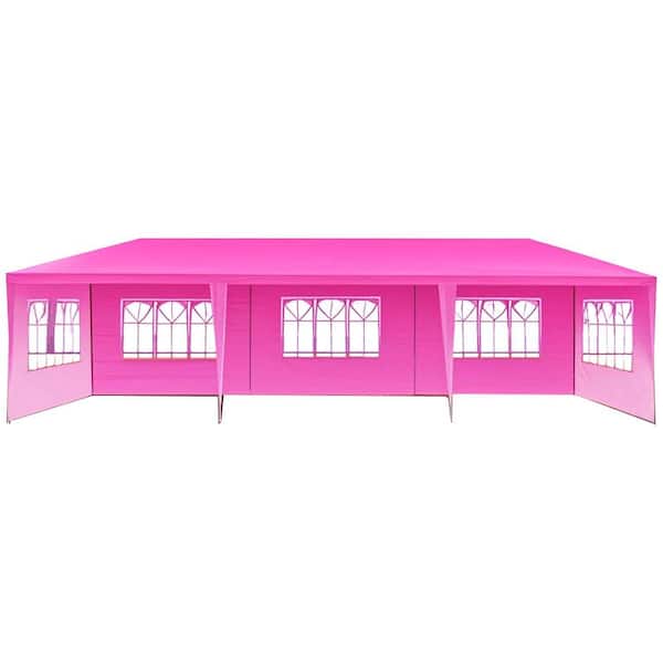 10 ft. x 30 ft. Metal Outdoor Event Canopy Tent, Party Gazebo with Sidewalls for Weddings, BBQs Gatherings (Non-Folding)