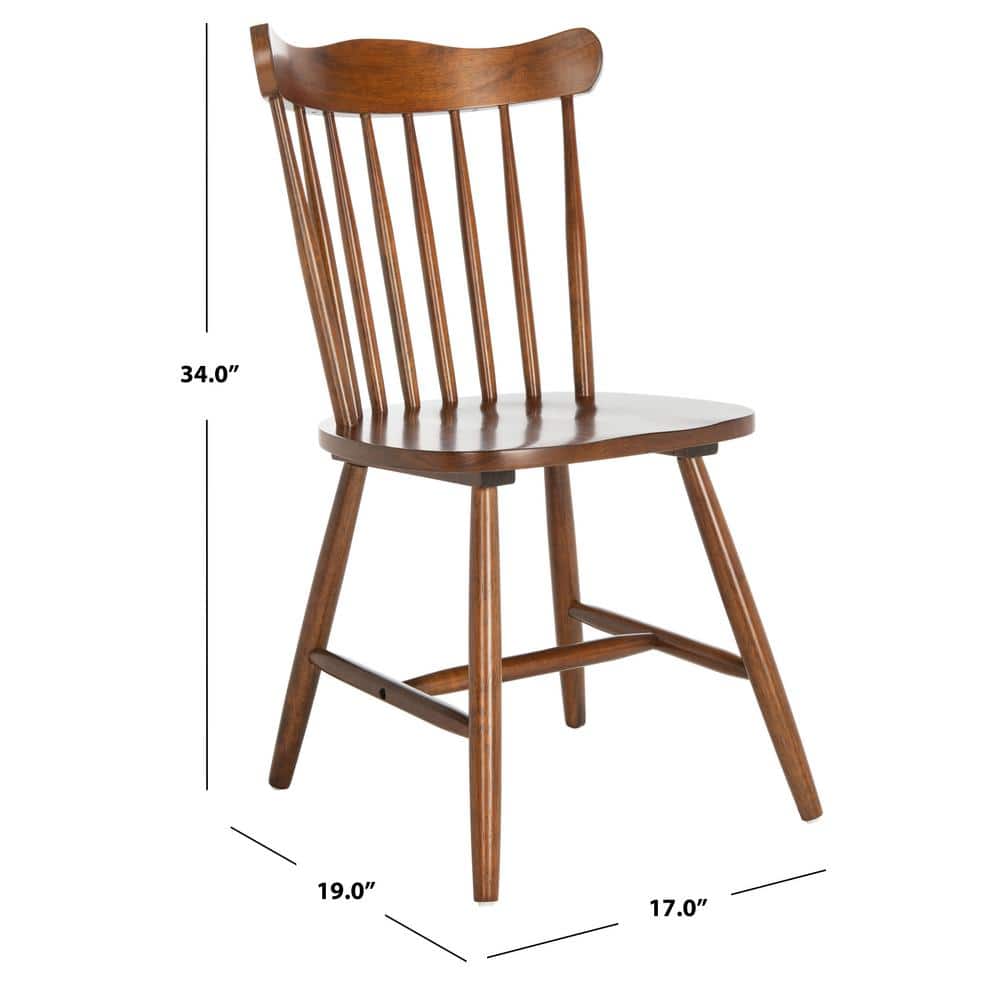 Walnut Slat Back Windsor Dining Chair Set of 2