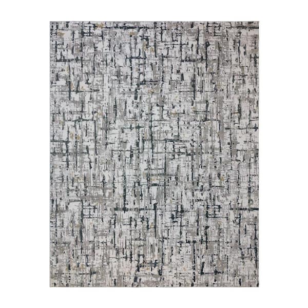 Gertmenian Quattro Lhasa Gray 8 ft. x 10 ft. Abstract Indoor Area Rug