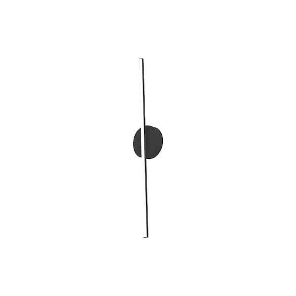 KUZCO Chute 35-in 1 Light 15-Watt Black Integrated LED Wall Sconce