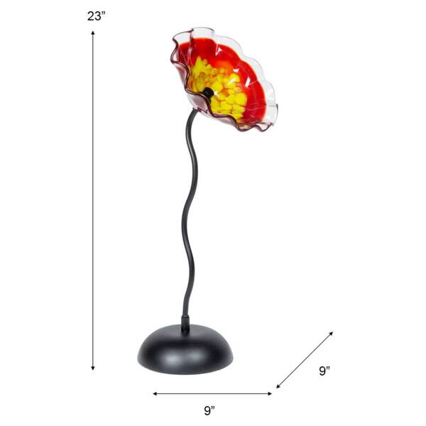 Dale Tiffany Fiore Bloom Red 9 in. Diameter HandBlown Art Glass