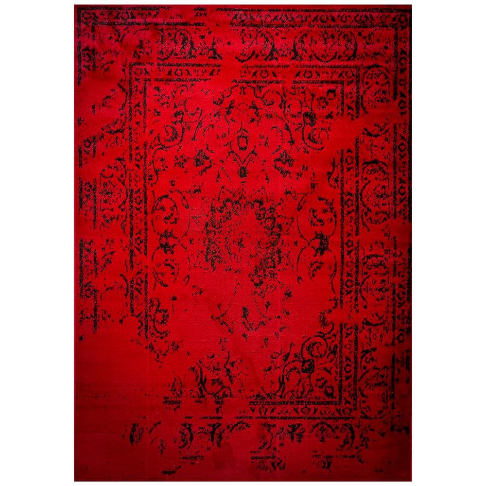 Msrugs Ahwahnee Red 8 Ft X 10 Ft Polypropylene Area Rug 7512 RED 8x10   Red Area Rugs 7512 Red 8x10 64 1000 