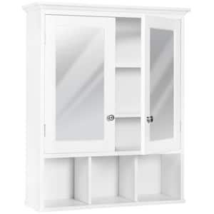 Oversized 23.6 in. W x 7.5 in. D x 30.4 in. H Wall Mounted Cabinets Storage Organizer Medicine Cabinet in White