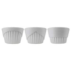 5 in. Plastic Plant Pot (White) Vitoria (Set of 3)