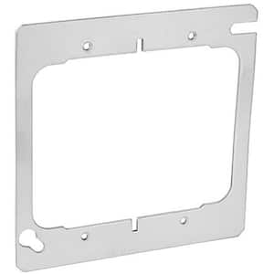 4 in. W Steel Metallic 2-Gang 2-Device Flat Square Cover (1-Pack)