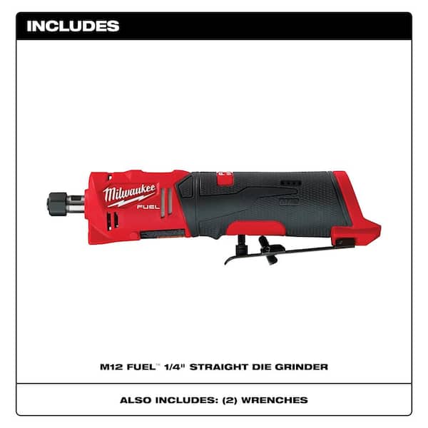 M12 FUEL 12V Lithium-Ion Brushless Cordless 1/4 in. Straight Die Grinder with M12 High Speed 1/4 in. Ratchet
