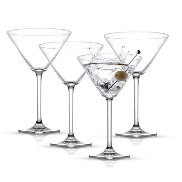 JoyJolt Carre Collection Cocktail Glasses - Set of 4 Square Heavy Base  Martini Glass Set - 8-Ounce