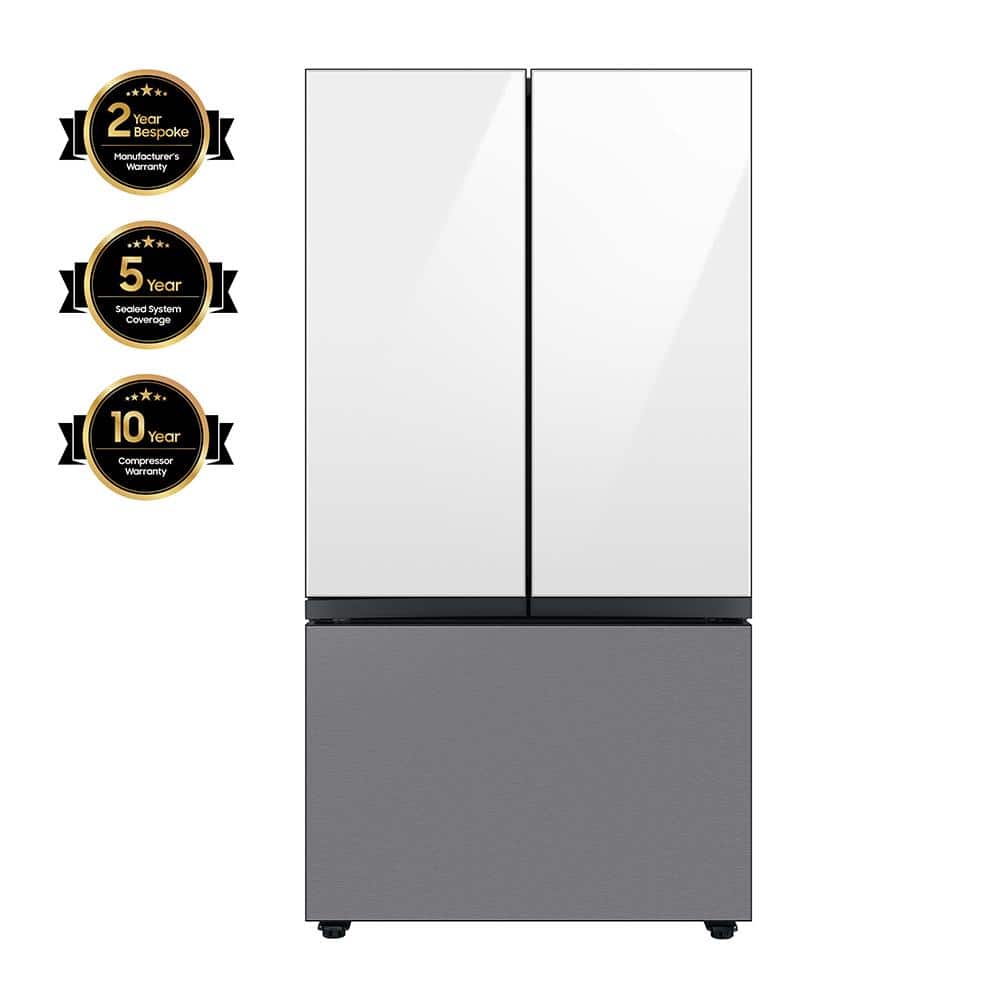 Bespoke 24 cu. ft. Customizable 3-Door French Door Smart Refrigerator, Counter Depth
