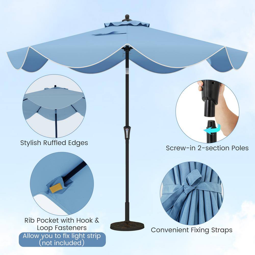 Navy 9 ft Patio Umbrella with Crank Handle and Tilt