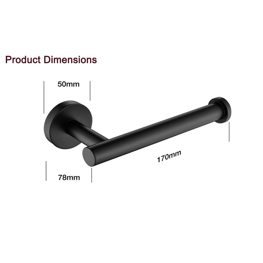 Black Toilet Paper Holder Wall Mount SUS 304 Stainless Steel Matte Black Toilet Roll Holder Waterproof Rotateproof Toilet Tissue Holder for Bathroom - 2 Pack