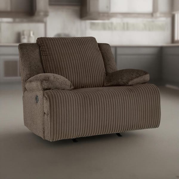 Vincent Chocolate Brown Polyester Rocker Recliner Chair