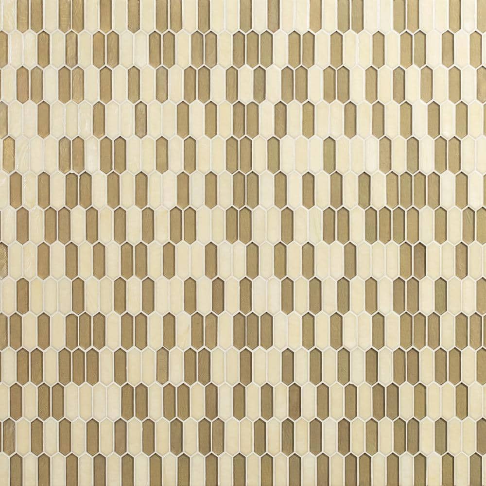 Take Home Tile Sample - Pixie Gold 6 in. x 6 in. x 6 mm Hand Crafted Glass Mosaic Wall Tile price history on PriceWatchPro