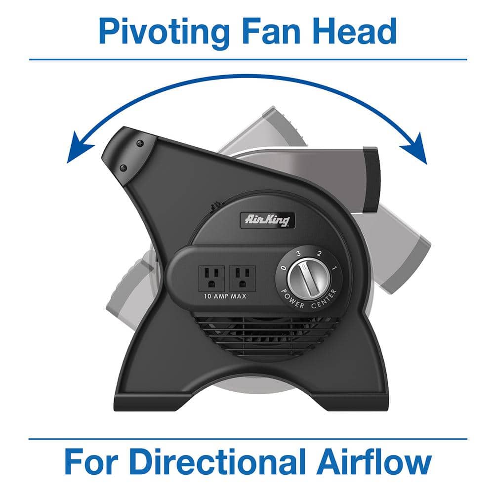 Air King 11" Black ABS Plastic Pivoting Utility Fan