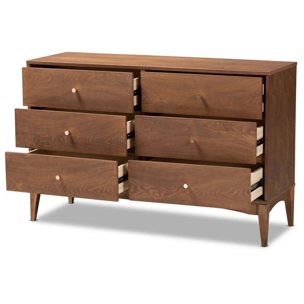 Landis Ash Walnut Mid-Century Modern Double Dresser