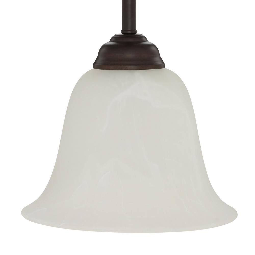 Maddox Transitional Mini Pendant Light in Rubbed Bronze with Marbled Glass